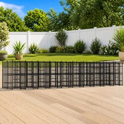 Dog Kennel Outdoor Steel Run Exercise Enclosure Pen Safety Black Large Space