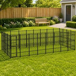 Dog Kennel Steel Outdoor Large Run Exercise Pen Puppy Training Safe Play Area