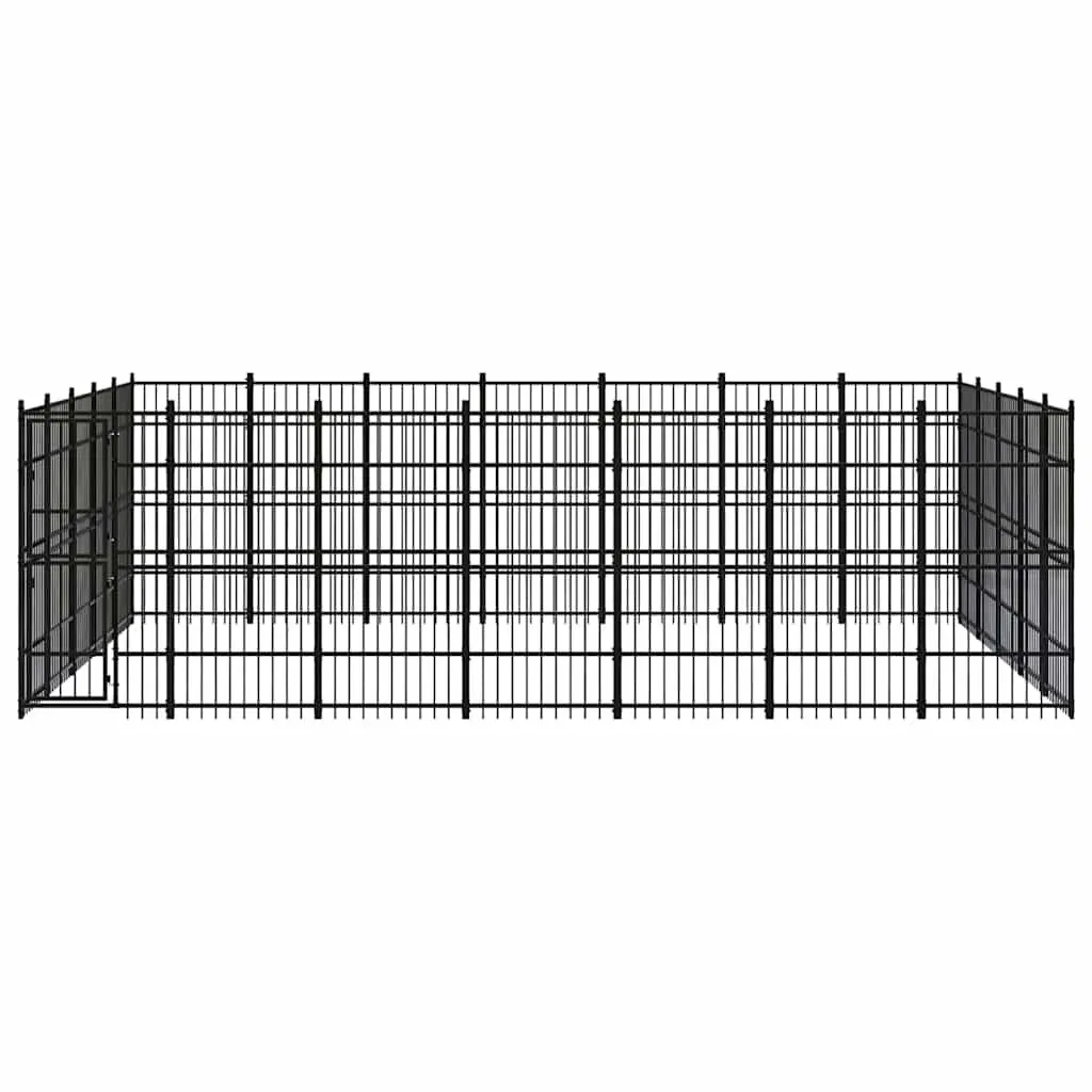 Dog Kennel Steel Outdoor Exercise Run Enclosure Large Black