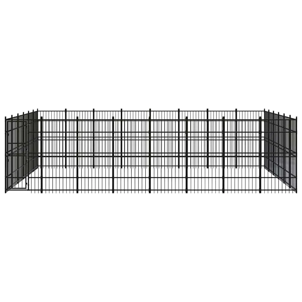 Dog Kennel Outdoor Steel Run Exercise Enclosure Large Black