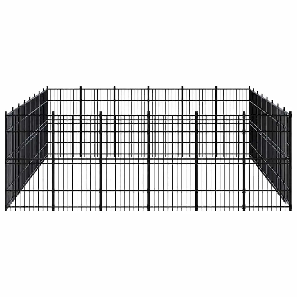 Dog Kennel Outdoor Steel Run Exercise Enclosure Large Black