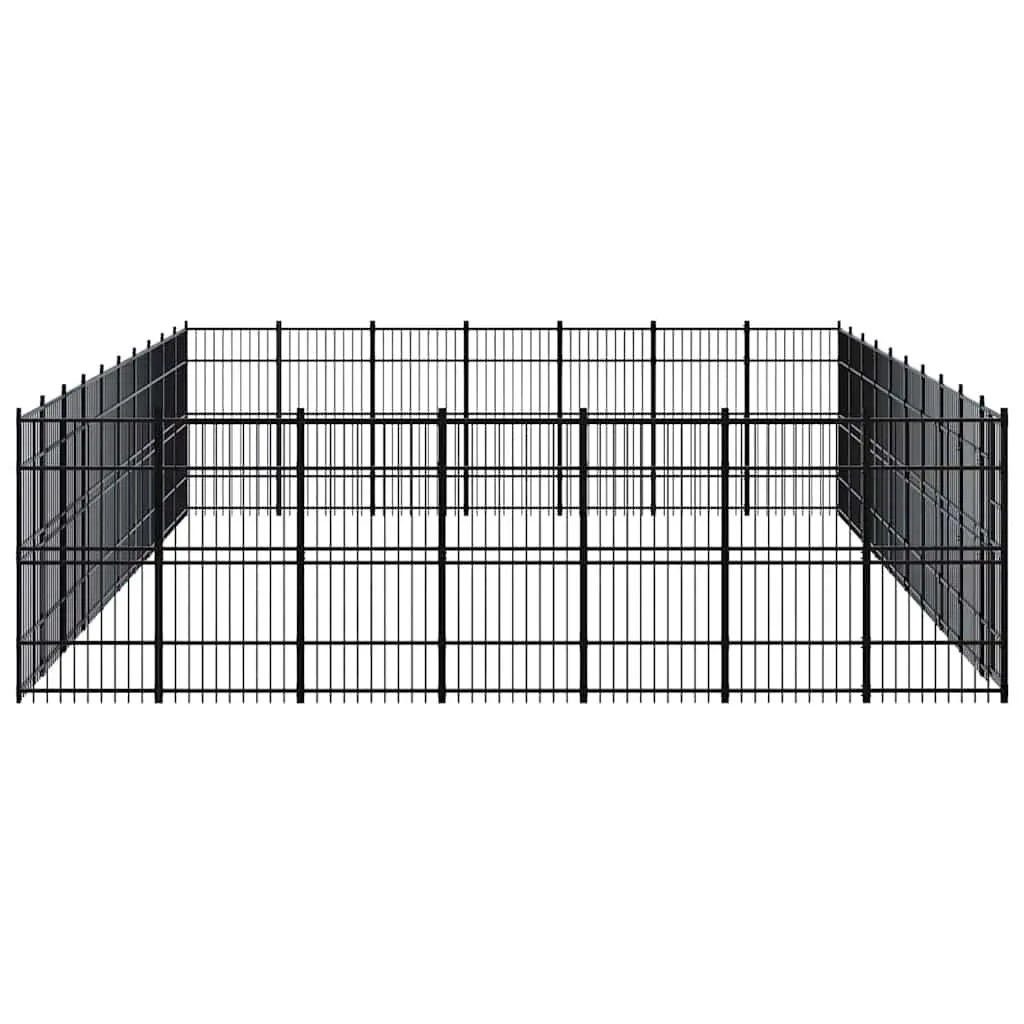 Dog Kennel Steel Outdoor Exercise Run Enclosure Large Black