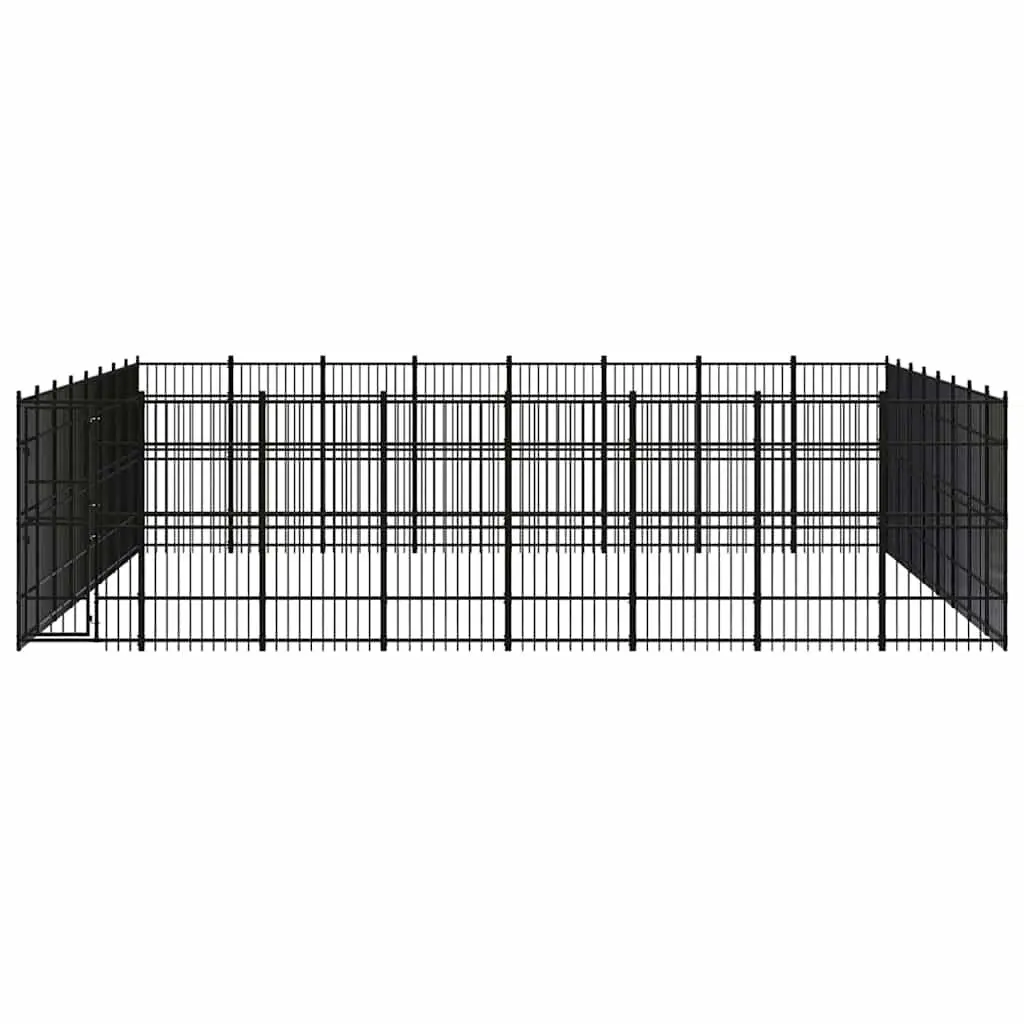 Dog Kennel Steel Large Outdoor Exercise Run Enclosure Black