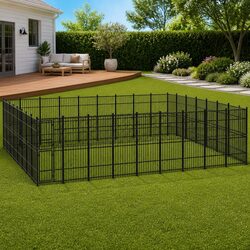 Dog Kennel Outdoor Steel Exercise Run Large Pet Enclosure Play Training Safety