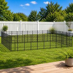 Dog Kennel Steel Outdoor Exercise Enclosure Large Play Pen Run Puppy Training