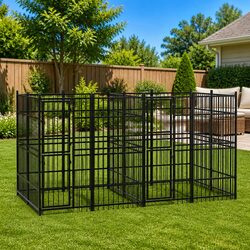 Dog Kennel Outdoor Run Exercise Pen Steel Enclosure Play Yard Safety Barrier