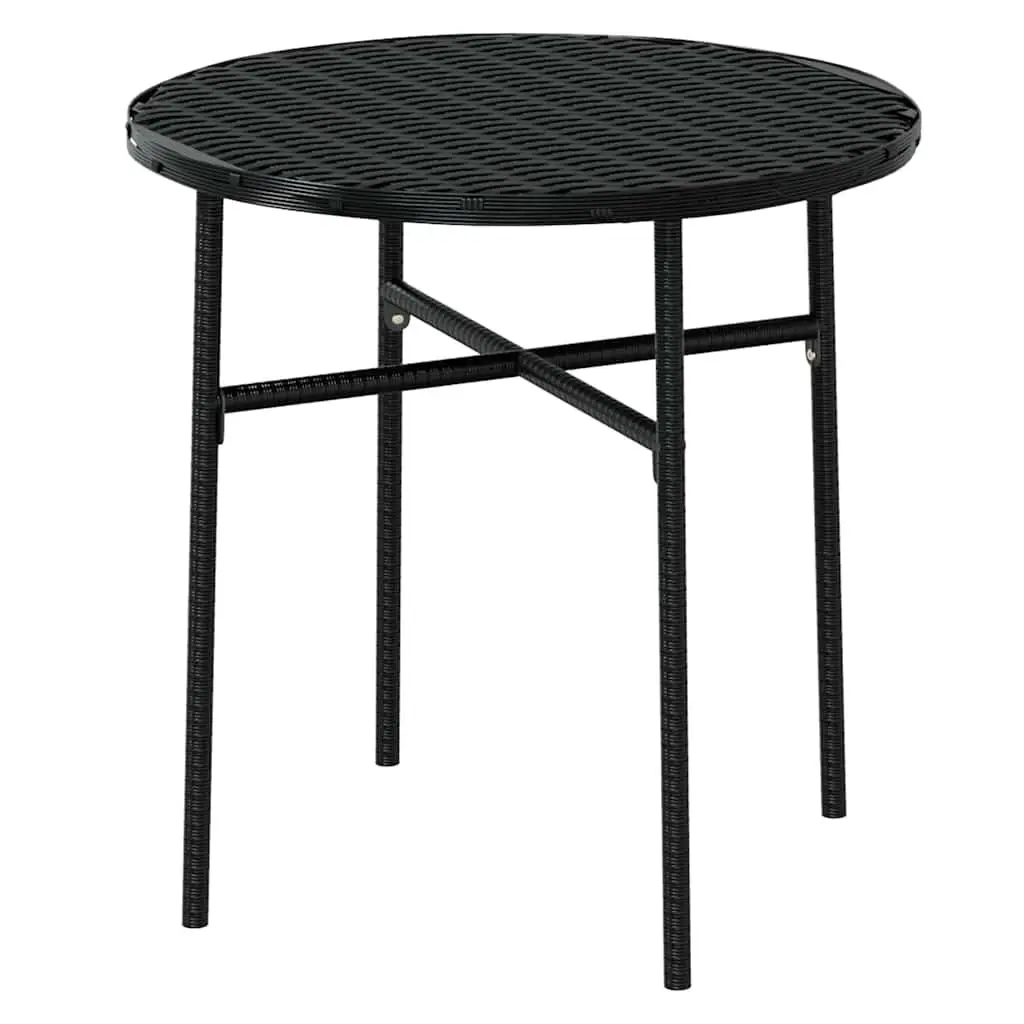 3 Piece Outdoor Dining Set Garden Patio Table Chairs Poly Rattan Black