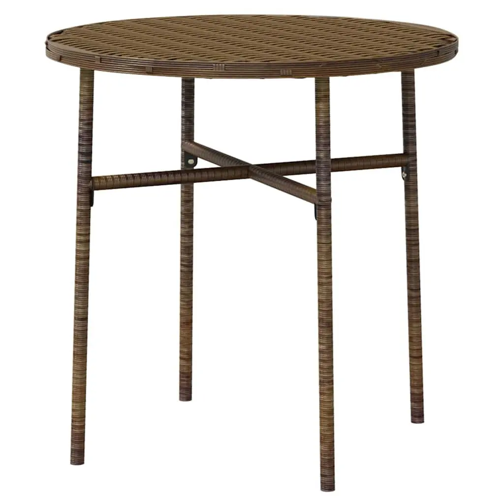 Garden Dining Set 3 Piece Outdoor Patio Furniture Brown Poly Rattan Table Chairs