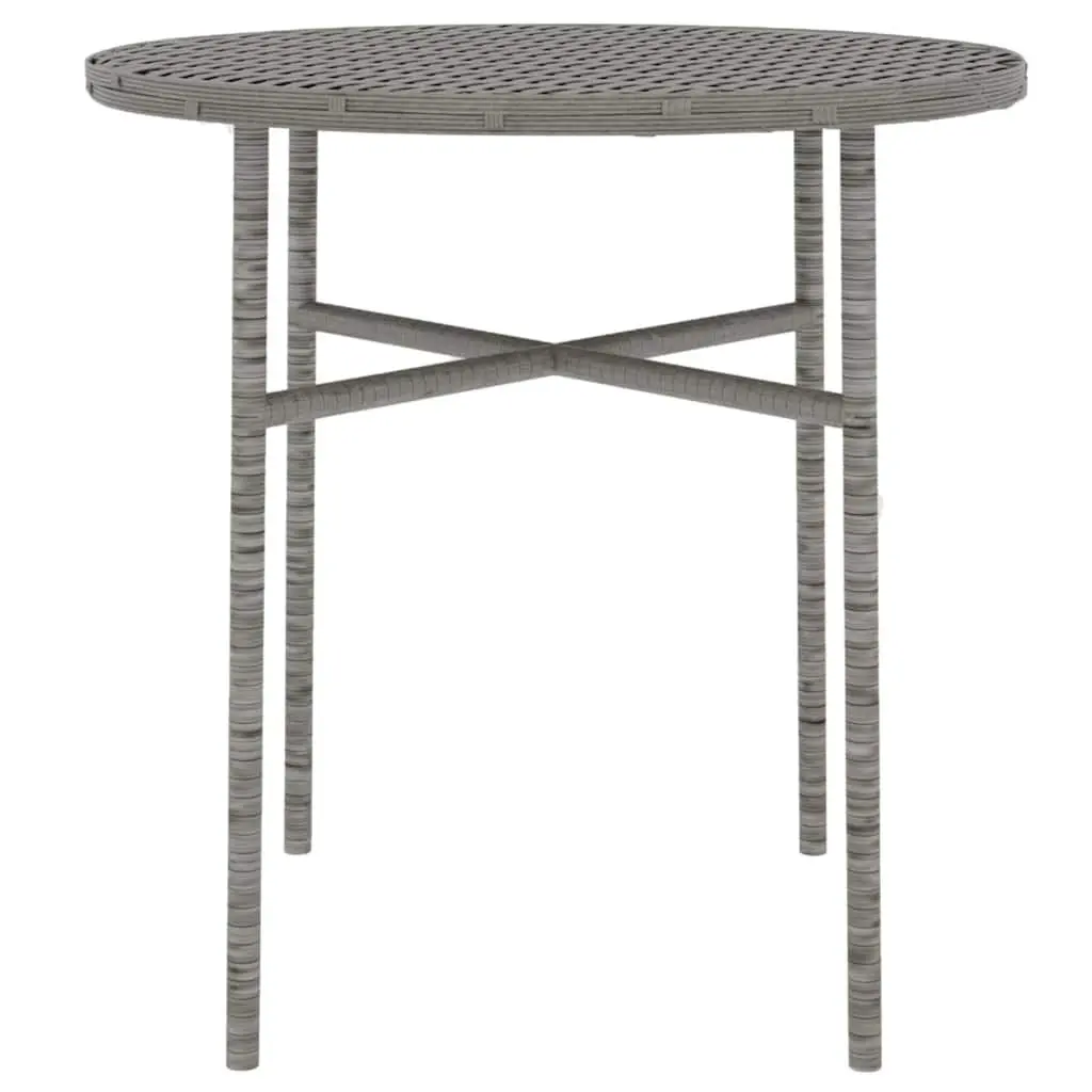 3 Piece Outdoor Dining Set Garden Patio Furniture Grey Poly Rattan Table Chairs