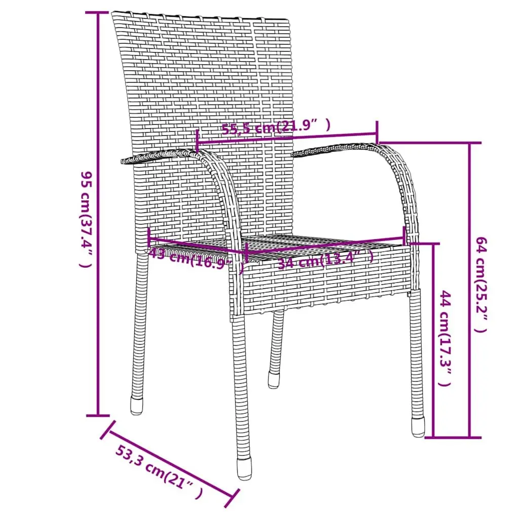 3 Piece Outdoor Dining Set Garden Patio Furniture Grey Poly Rattan Table Chairs