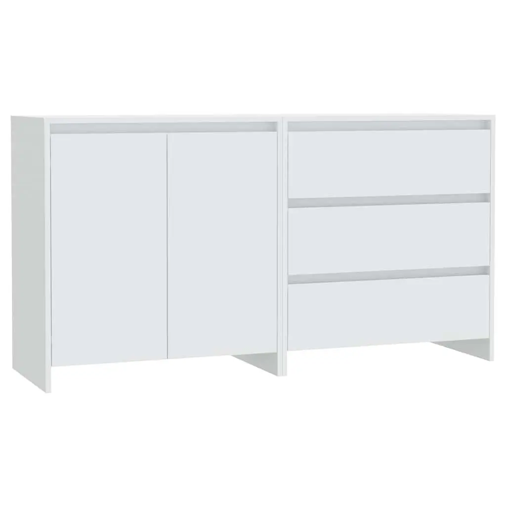 2 Piece Sideboard White Storage Cabinet Buffet Display Unit