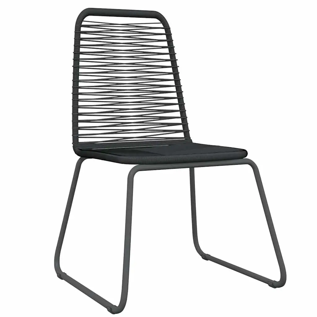 Garden Dining Set 3 Piece Outdoor Furniture Black Glass Table PE Rattan Chairs