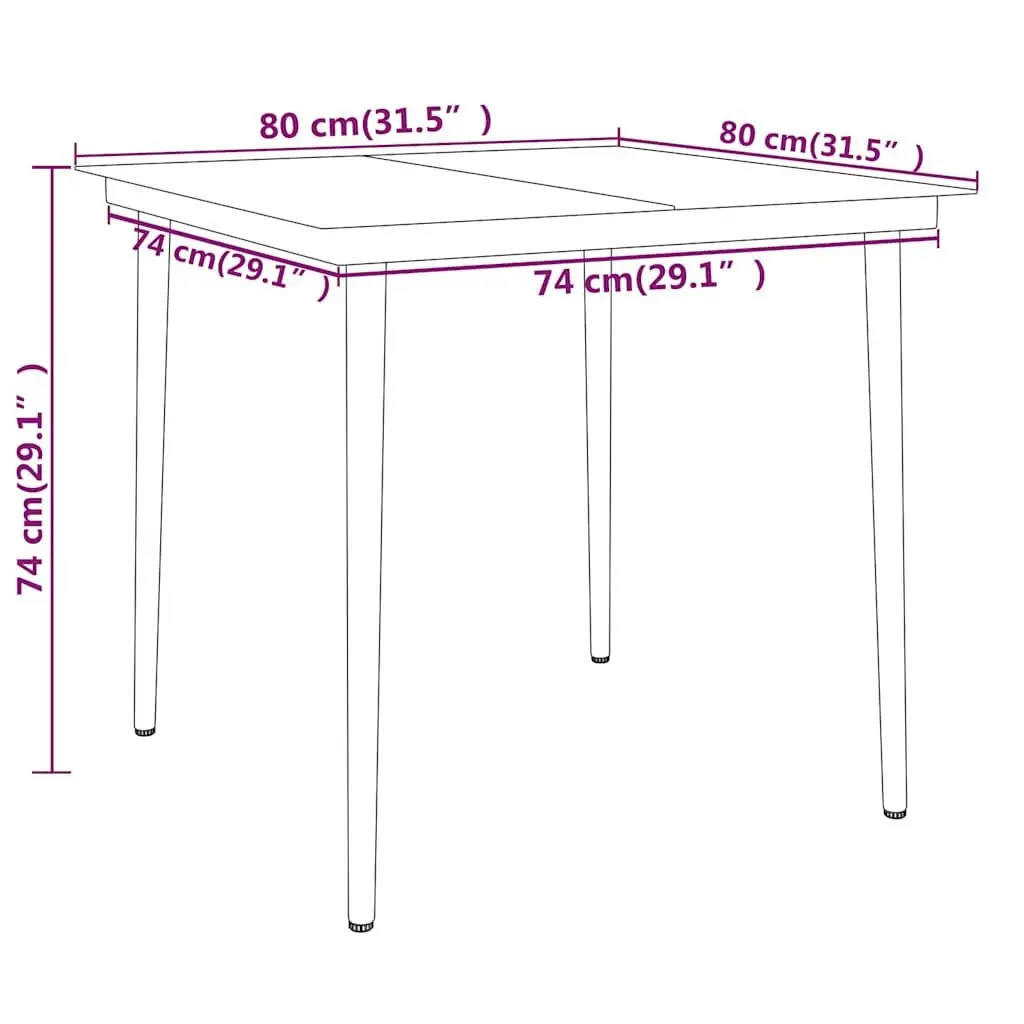 Garden Dining Set 3 Piece Outdoor Patio Furniture Black Glass Table Rattan