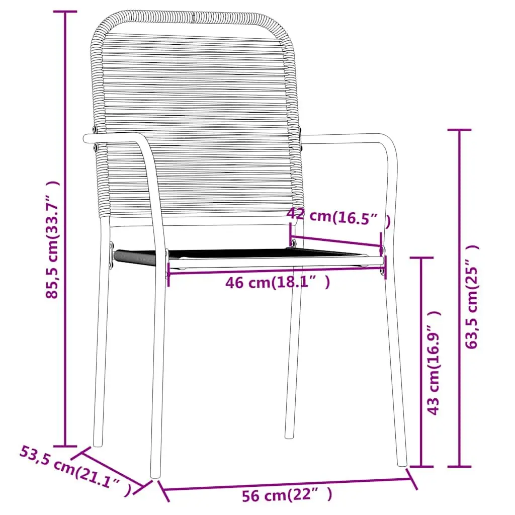 5 Piece Garden Dining Set Black Outdoor Patio Furniture Table Chairs