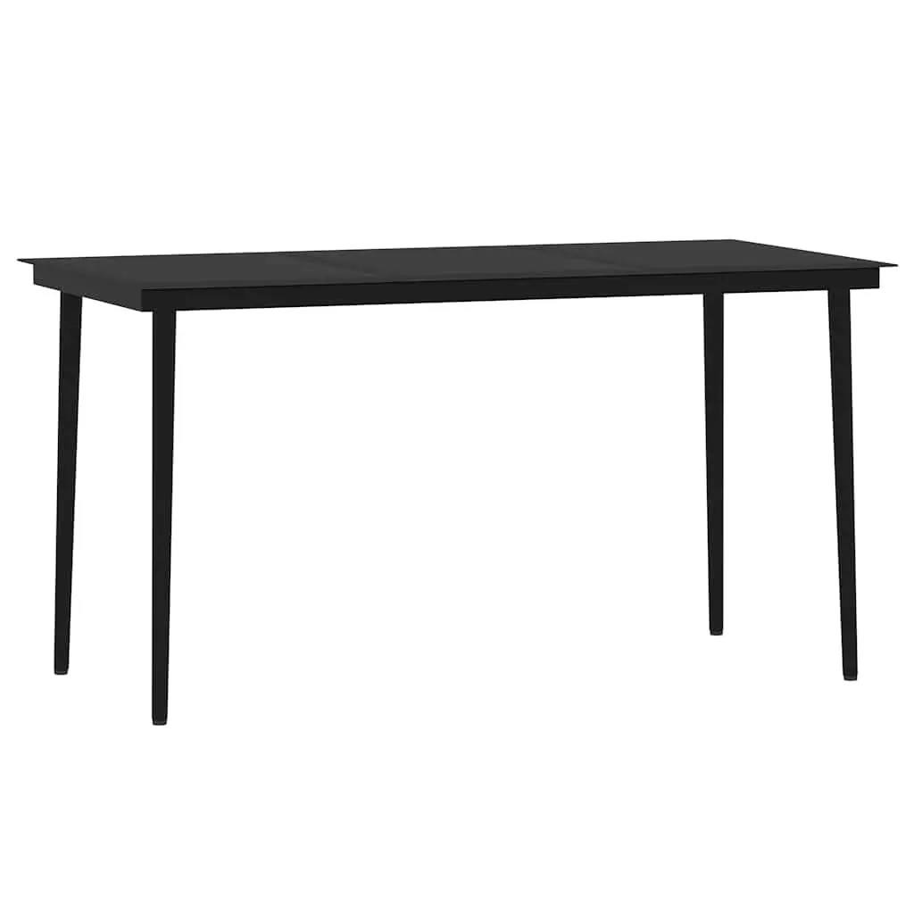 Garden Dining Set 7 Piece Outdoor Furniture Black Table and Chairs