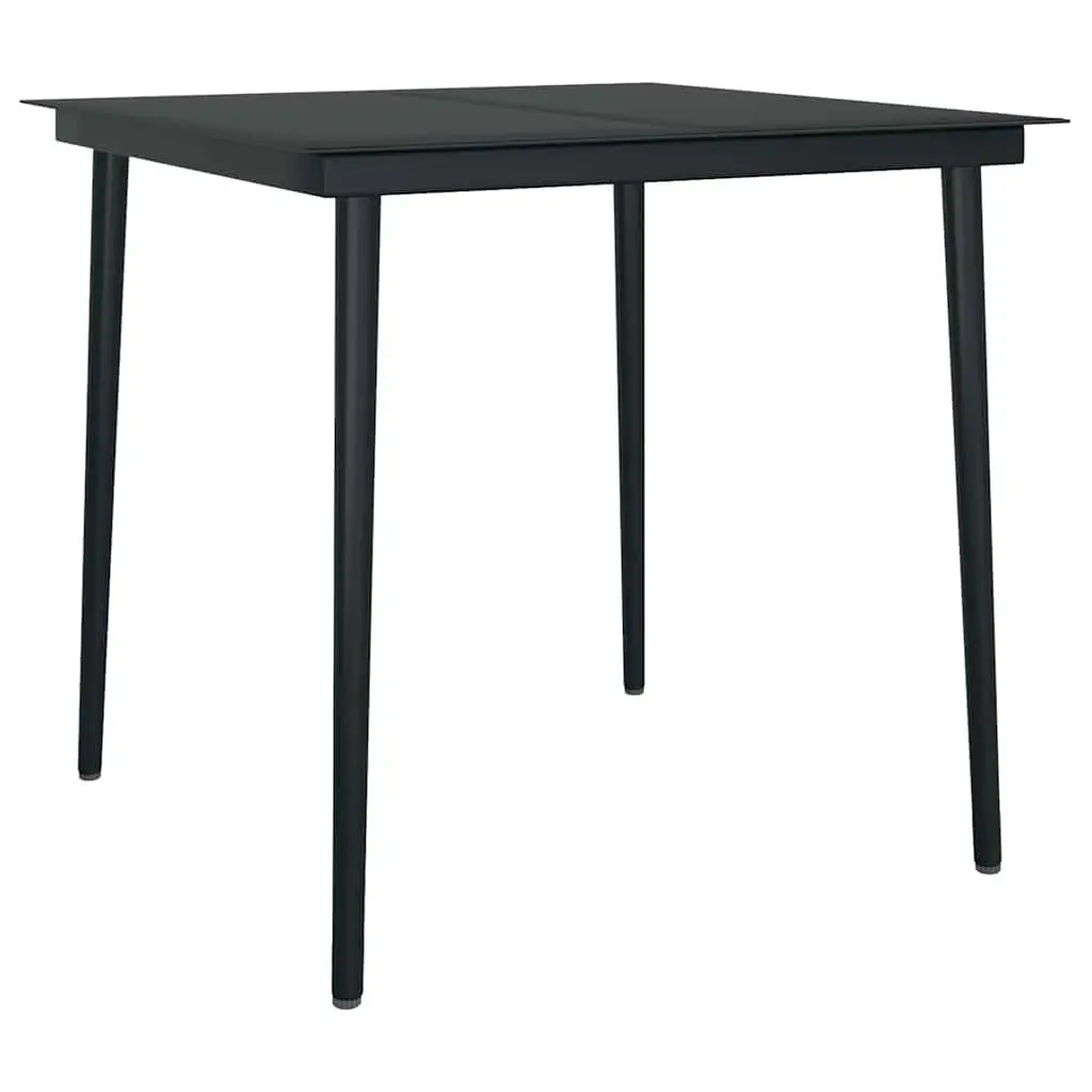 Garden Dining Set 3 Piece Outdoor Patio Furniture Table Chairs Black