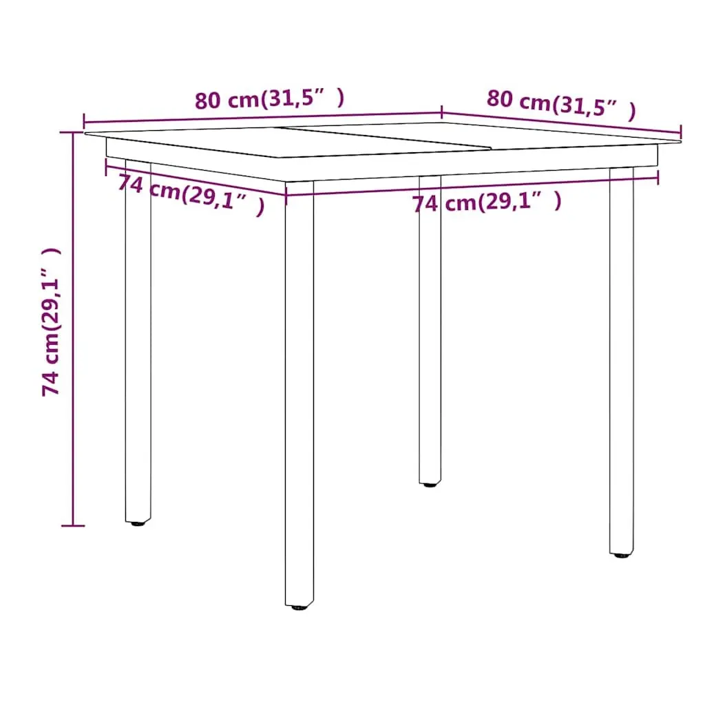 Garden Dining Set 3 Piece Outdoor Table Chairs with Cushions Black Patio