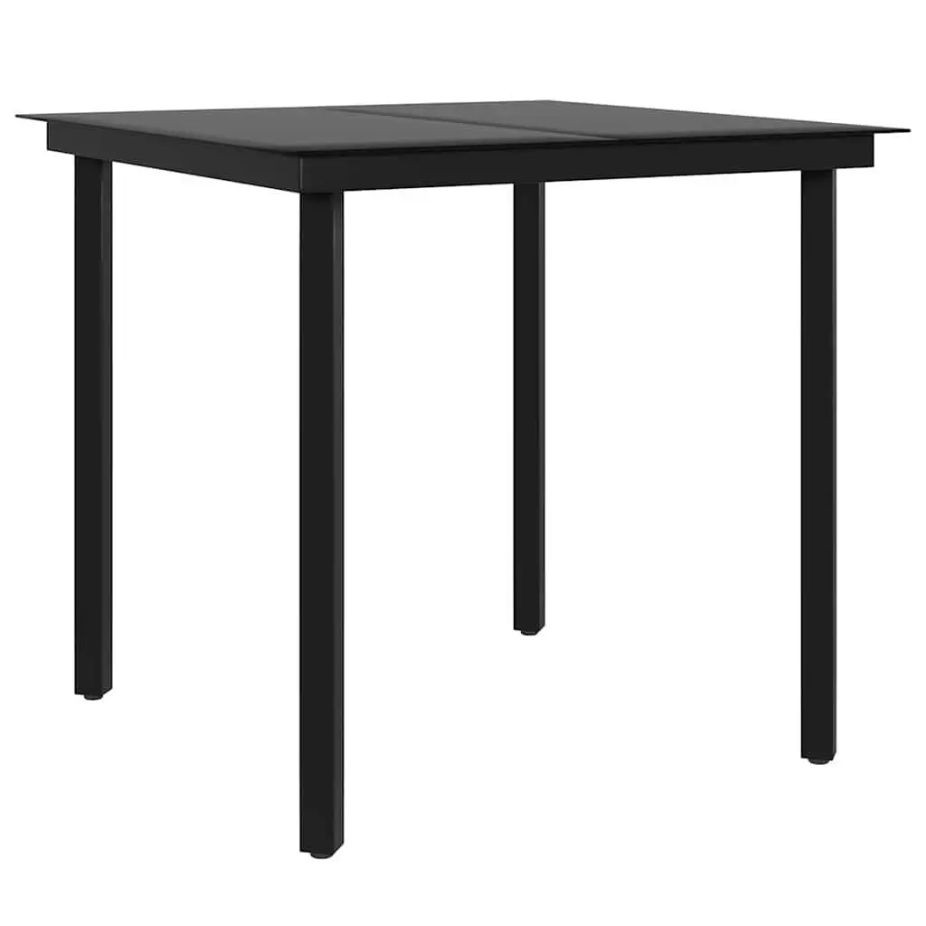 Outdoor Garden Dining Set 3 Piece Table Chairs Grey Black Patio Furniture
