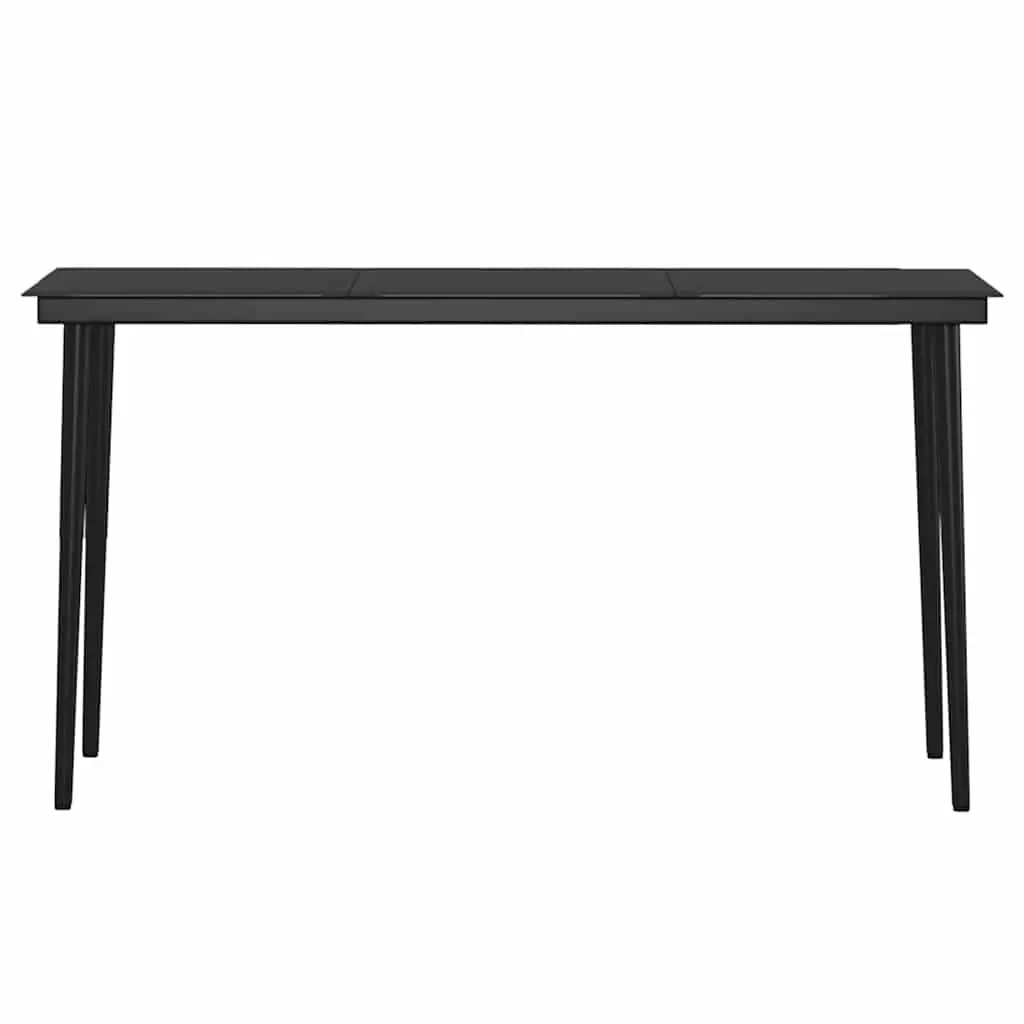 7 Piece Outdoor Dining Set with Cushions Black Garden Patio Furniture Table