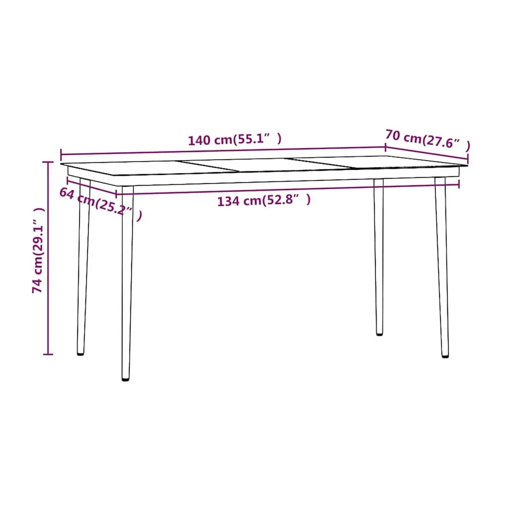 7 Piece Outdoor Dining Set with Cushions Black Garden Patio Furniture Table