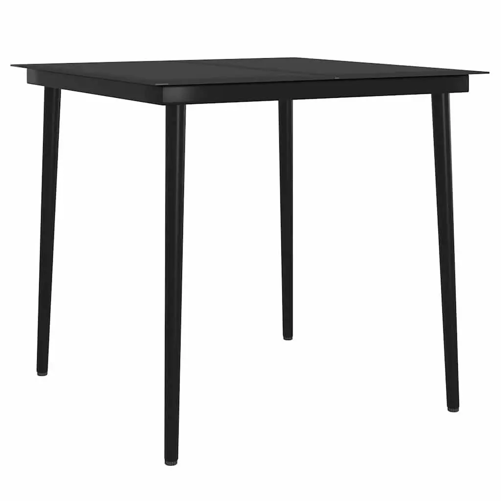 5 Piece Outdoor Dining Set Garden Furniture Table Chairs Grey Black Patio