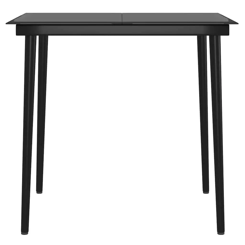5 Piece Outdoor Dining Set Garden Furniture Table Chairs Grey Black Patio