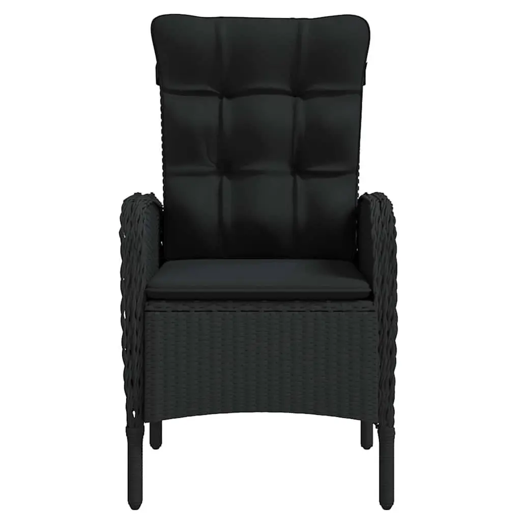 7 Piece Outdoor Dining Set Garden Furniture Table Chairs Black with Cushions