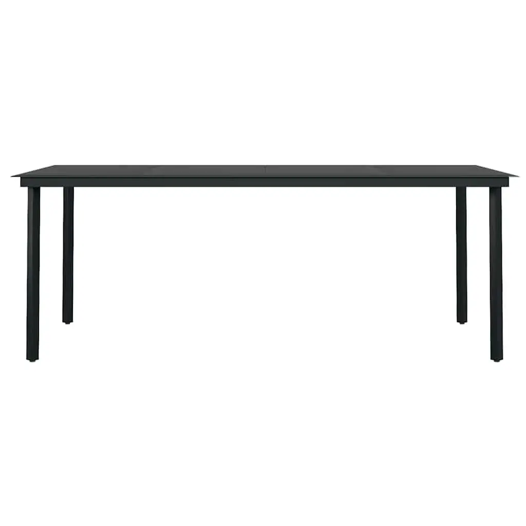 7 Piece Outdoor Dining Set Garden Furniture Table Chairs Black with Cushions