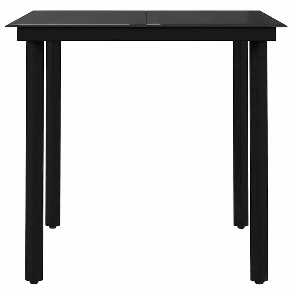 Outdoor Dining Set 3 Piece Garden Table Chairs Grey Black Patio Furniture