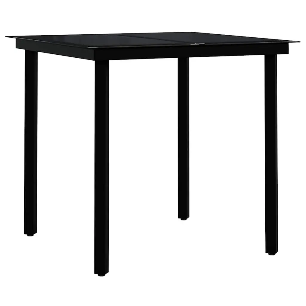 5 Piece Garden Dining Set Outdoor Patio Furniture Table Chairs Grey Black