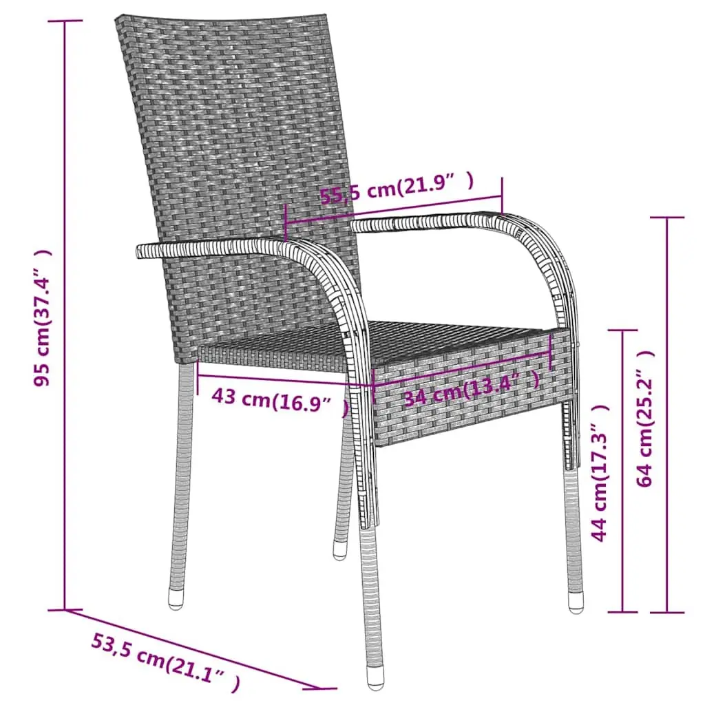 5 Piece Outdoor Dining Set Grey Black Garden Furniture Patio Table Chairs