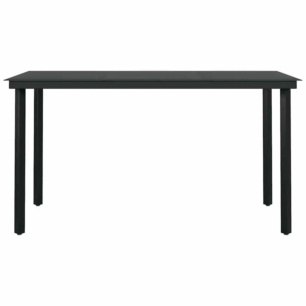 7 Piece Outdoor Dining Set Black Garden Furniture Table Chairs Patio Rattan