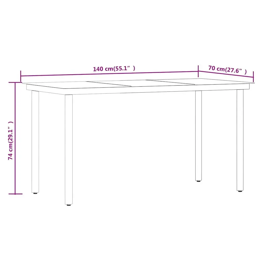 7 Piece Outdoor Dining Set Black Garden Furniture Table Chairs Patio Rattan