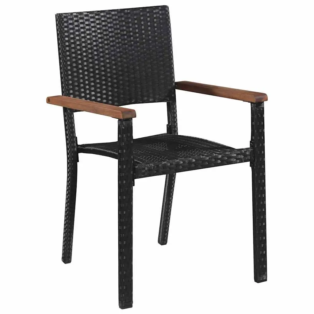 Garden Dining Set 5 Piece Outdoor Furniture Black Table Chairs Patio Rattan