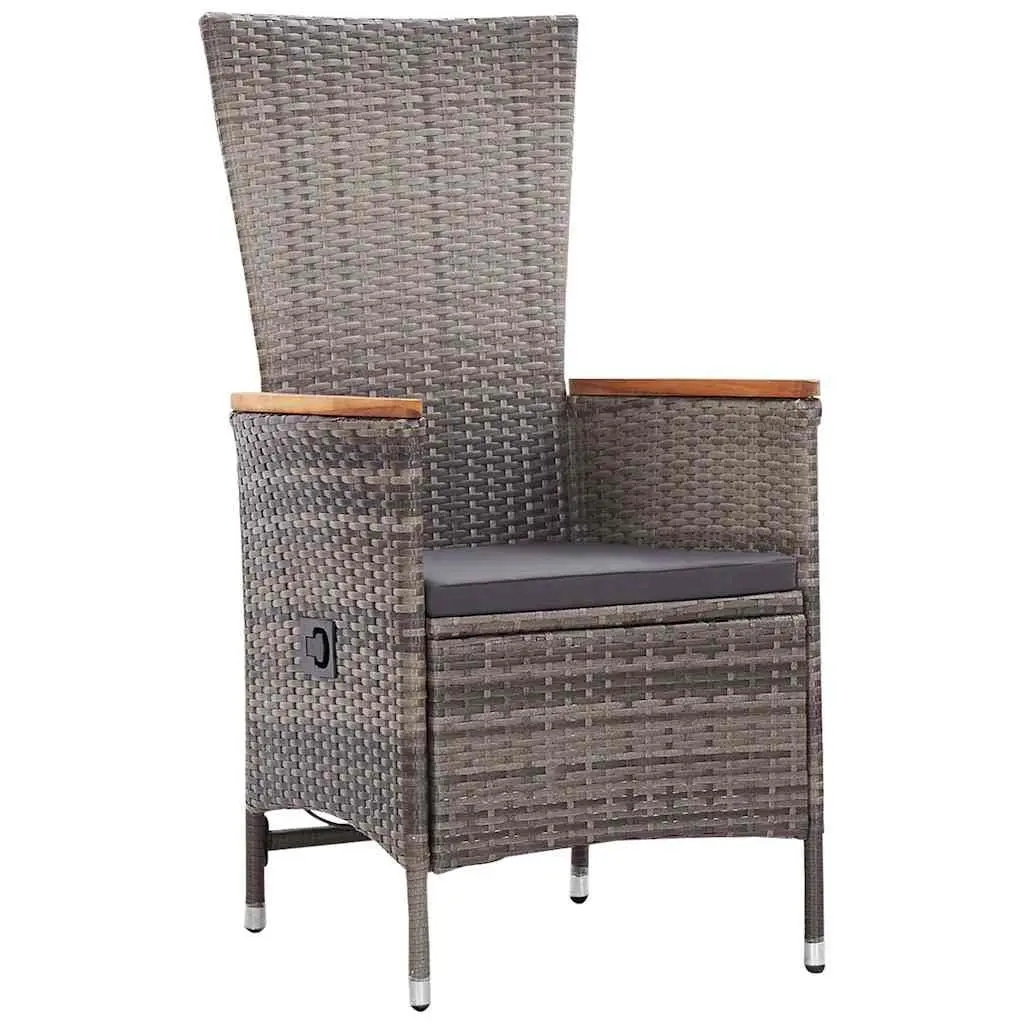 5 Piece Garden Dining Set Outdoor Patio Furniture Grey Rattan Cushions