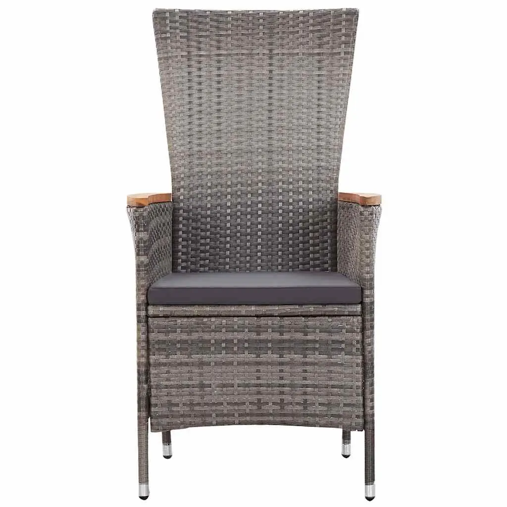 5 Piece Garden Dining Set Outdoor Patio Furniture Grey Rattan Cushions