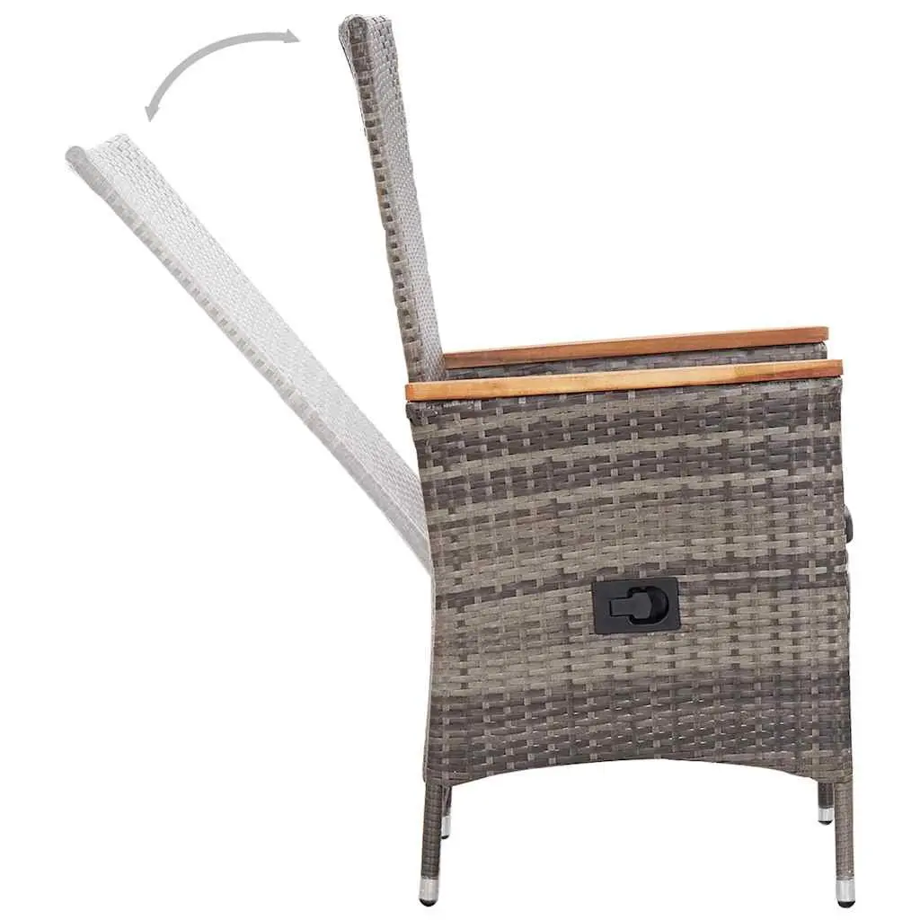 5 Piece Garden Dining Set Outdoor Patio Furniture Grey Rattan Cushions