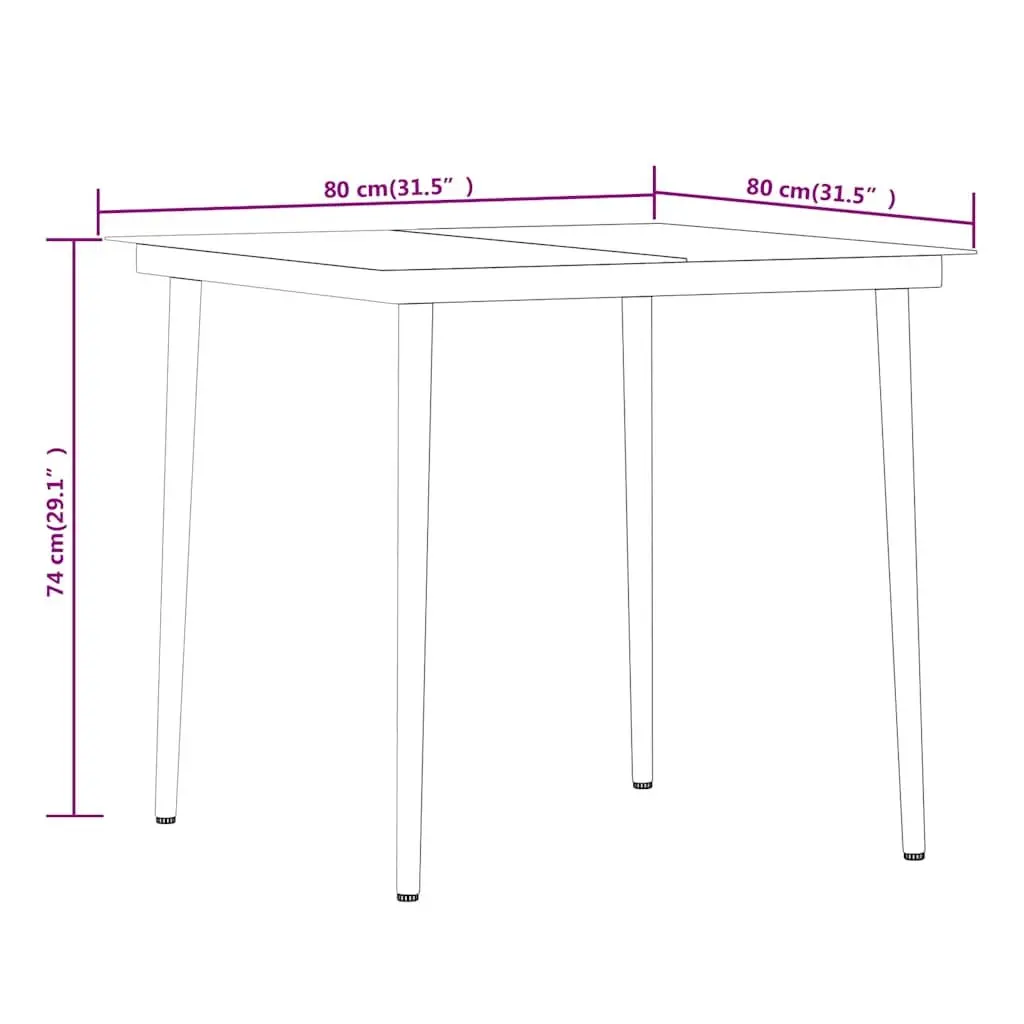 5 Piece Outdoor Garden Dining Set with Cushions Steel Frame Rattan Chairs Black