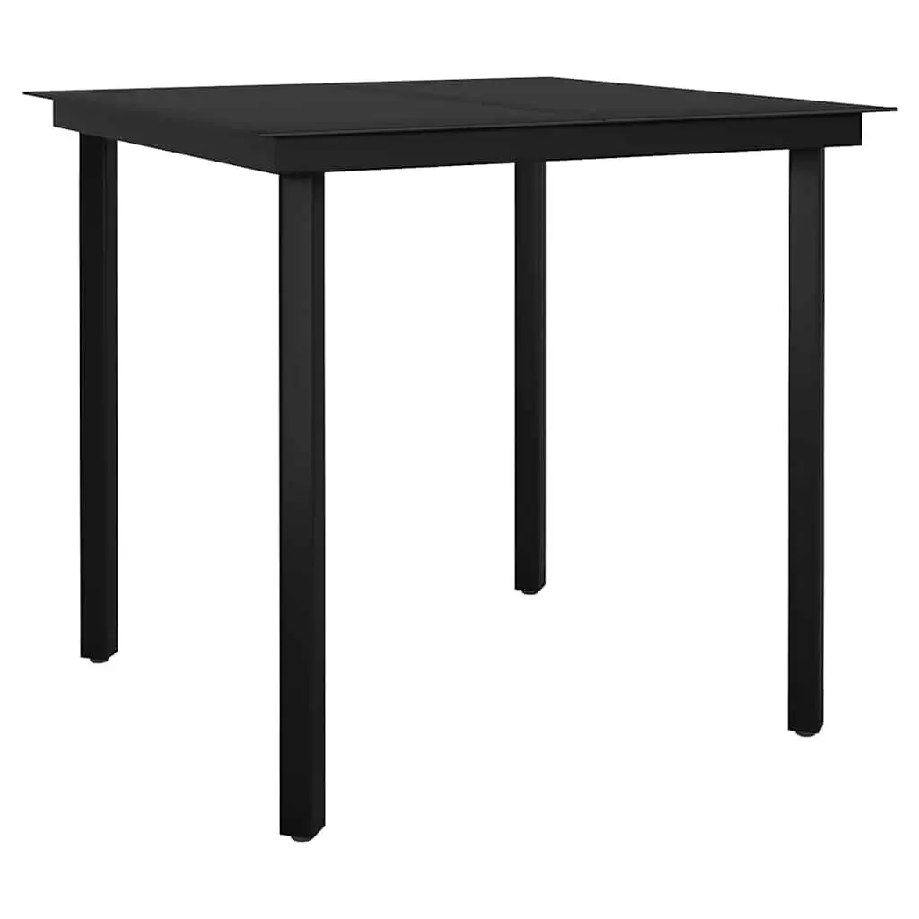 Garden Dining Set 5 Piece Outdoor Furniture Black Glass Table Patio Chair