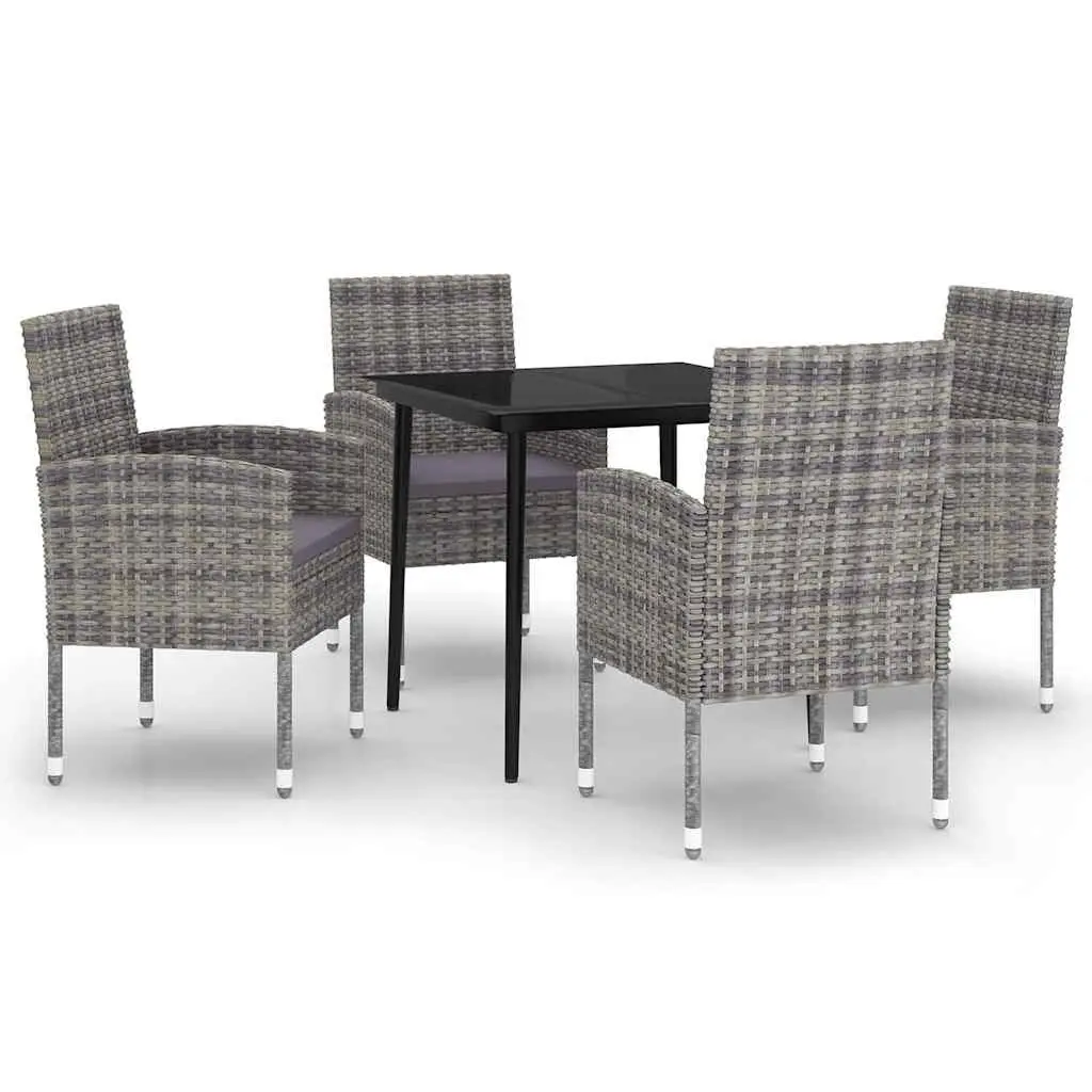 5 Piece Outdoor Dining Set Anthracite Garden Furniture Table Chairs Patio