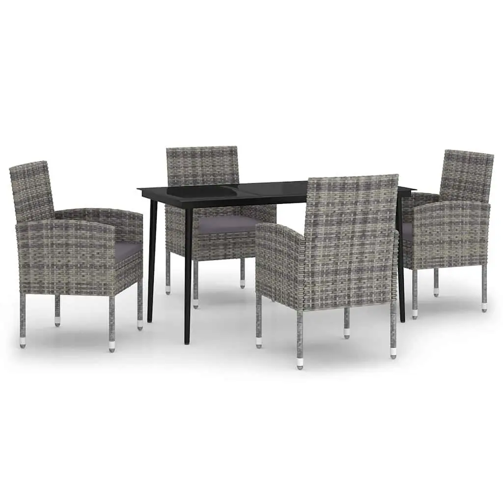 5 Piece Garden Dining Set Anthracite Outdoor Furniture Patio Table Chairs