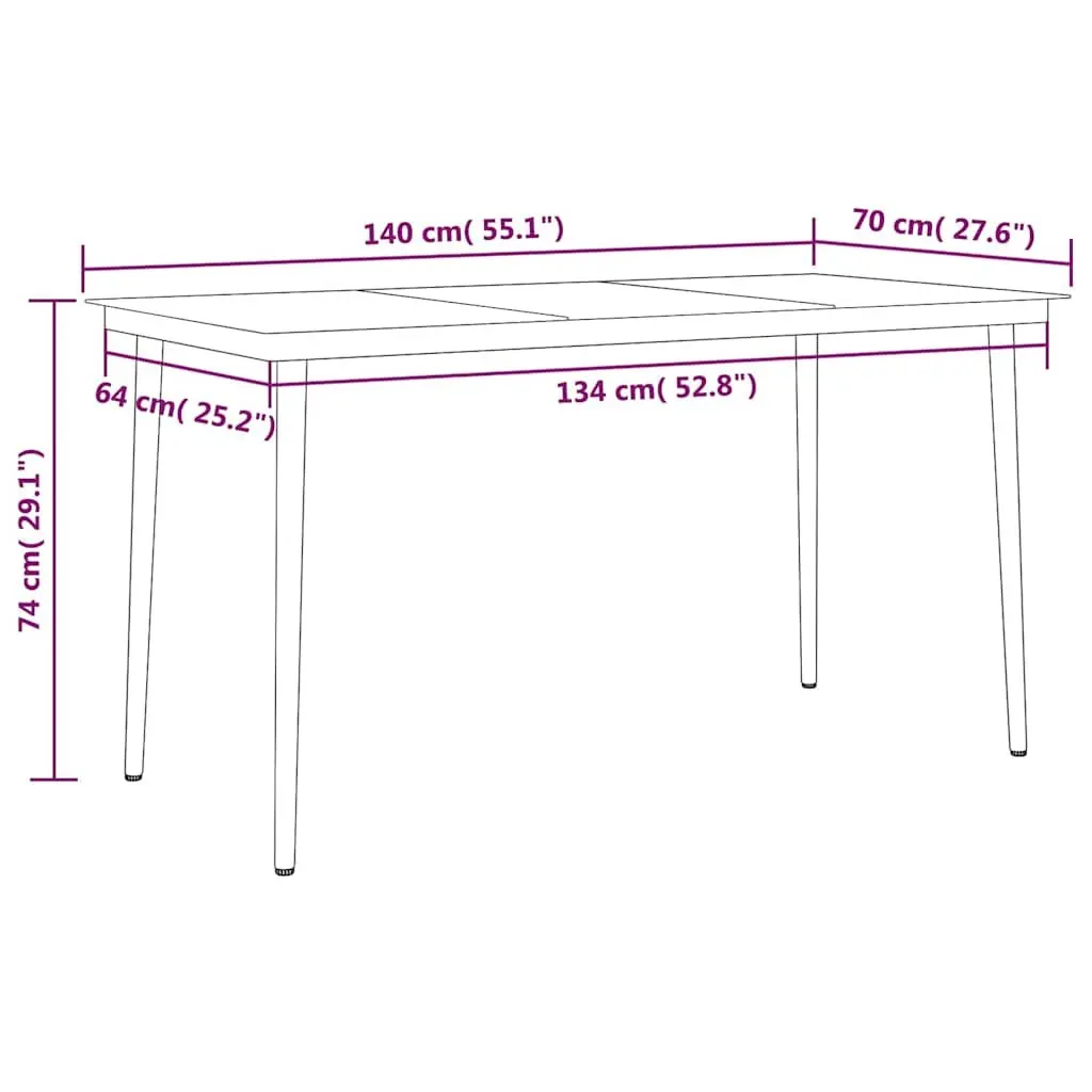 5 Piece Garden Dining Set Anthracite Outdoor Furniture Patio Table Chairs