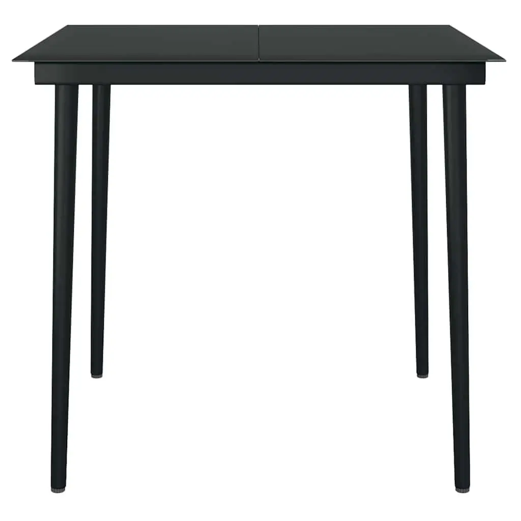 Outdoor Dining Set 3 Piece Garden Furniture Black Poly Rattan Chairs Table