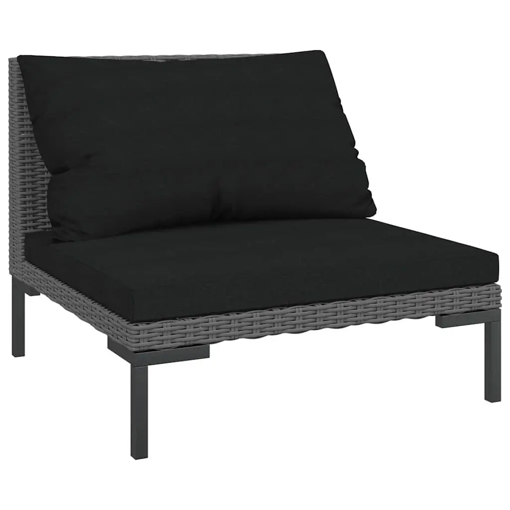 7 Piece Garden Lounge Set Outdoor Furniture Poly Rattan with Cushions Grey