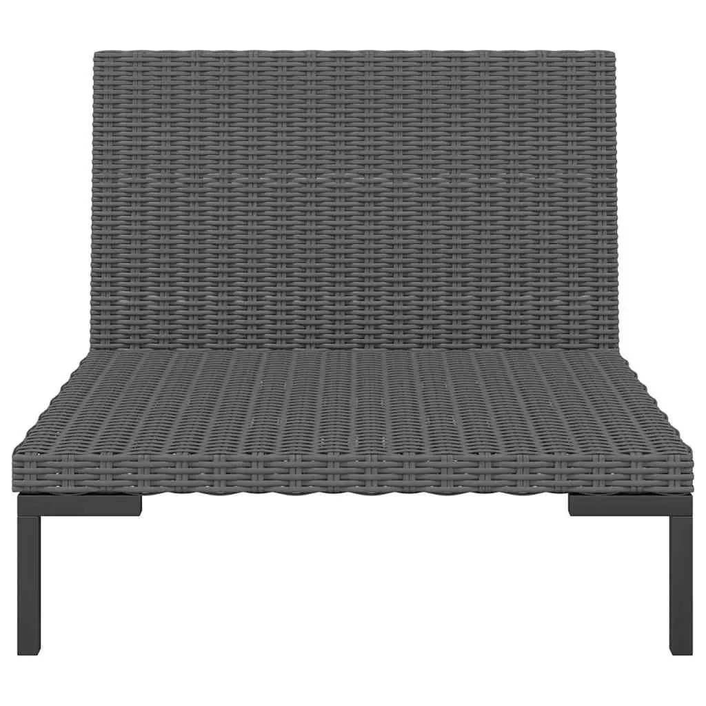 Garden Lounge Set 8 Piece Outdoor Furniture Grey Poly Rattan Patio Sofa with