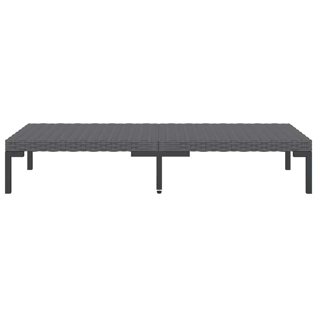 7 Piece Outdoor Garden Lounge Set Grey Poly Rattan Patio Furniture with Cushions