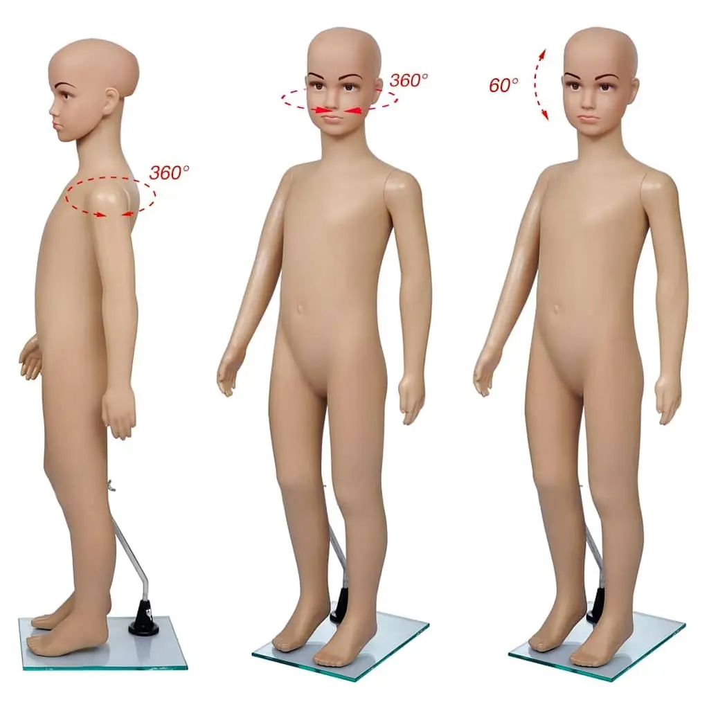 Child Mannequin Display Torso Removable Arms Rotating Beige