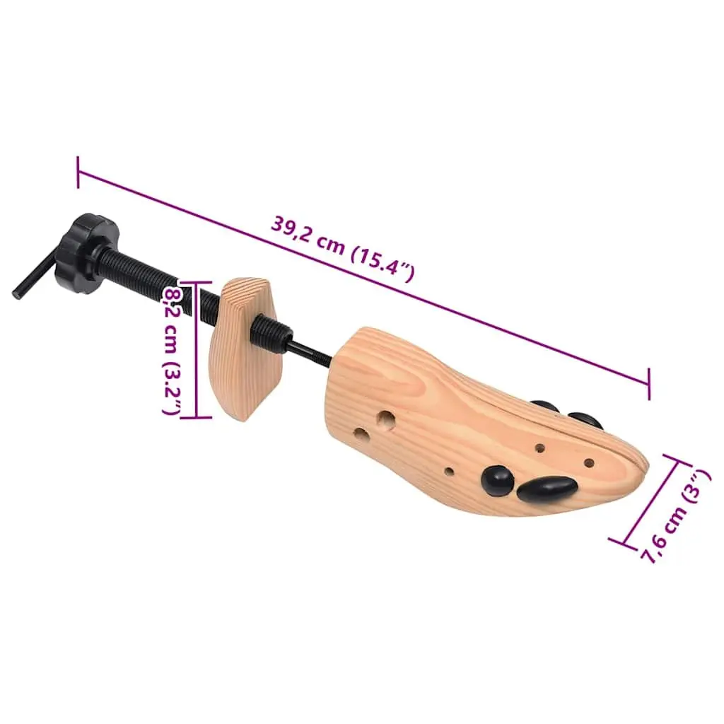 Wooden Shoe Trees Moisture Absorbing Size 36-40 Brown