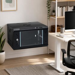 6U Wall Mounted Network Cabinet 19 inch Lockable Server Rack Storage 53x40x30cm