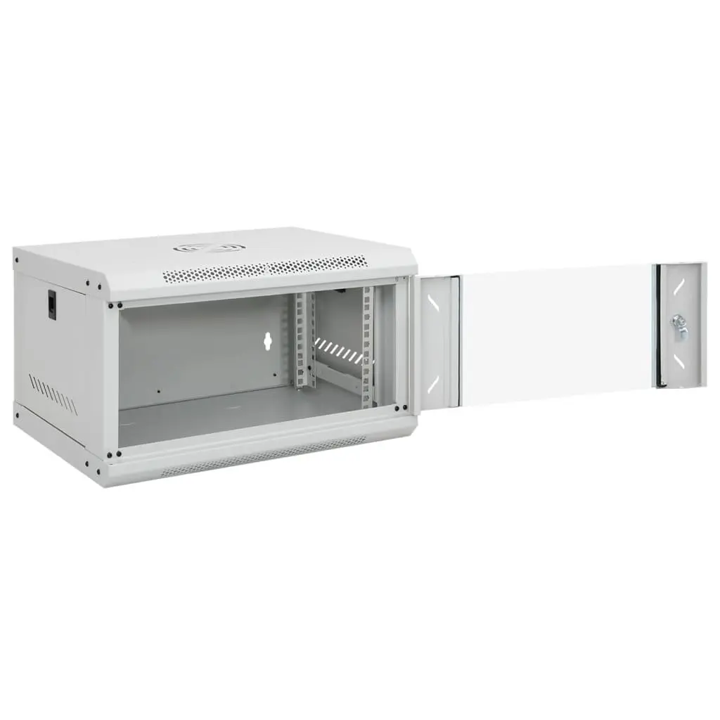 6U Network Cabinet Wall Mounted Cold-Rolled Steel 19 Inch Grey Storage Rack